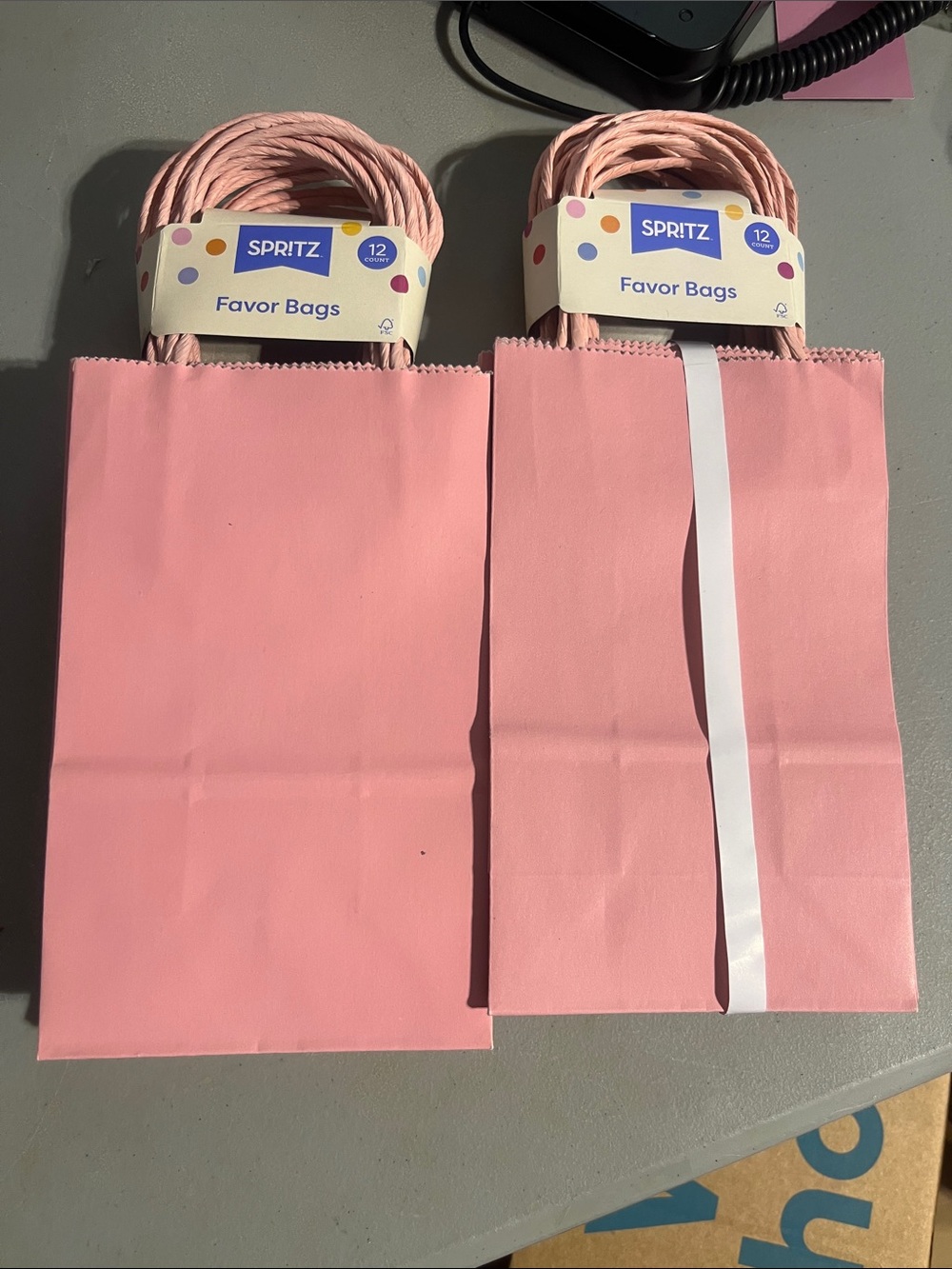 Spritz Pink Party Favor Bags with Twisted Handles - Pack of 24’